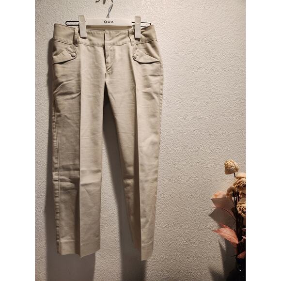 Lautréamont Beige Cropped Pants Women’s Size 1 Japan Minimalist Stretch Waist 28 - Picture 1 of 5